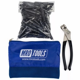 MRO Tools 100 5/32 Heavy Duty Cleco Fasteners + Cleco Pliers w/Carry Bag (KHD1S100-5/32