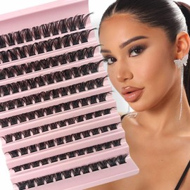 Moyutt Lashes Cluster 120 Pcs Individual Lashes D Curl 8-16 mm Length, DIY Eyelash Extension False Lashes Soft Fluffy Cluster Eyelas(05)