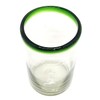 MexHandcraft Emerald Green Rim 14 oz Drinking Glasses (set of