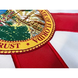FRF FLAG Florida Flag 12x18 Inch, Embroidered Florida State Flag, 210D Nylon Florida Strong Flag, with 2 Brass Grommets and 2 Rows of Lower Stitches Florida Boat Flag…