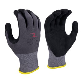Radians Unisex Industrial Work Glove - Construction: Nylon Shell with Foam Nitrile Palm Dip - Gray - Standard Size L