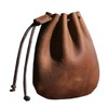 Vintage Leather Drawstring Bag Money Pouch Coin Purse Purse Purse