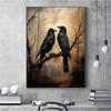 Crow Pattern Canvas Painting without Frame, 1 Count Modern Wall