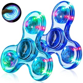 Fasray 2 PCS Light-Up Fidget Spinners for Kids & Adults, Glow Toys