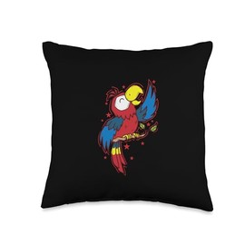 Parrot singing Animal Bird Throw Pillow