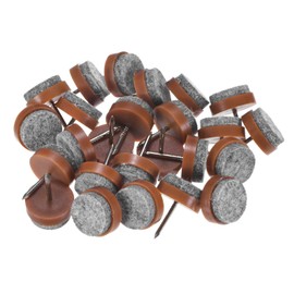 M METERXITY 24-Pack Furniture Felt Pads Nail-on, 0.79" (20mm) Heavy Thickening Felt Round Pad for Chair/Table, Hardwood Floor Protector [Brown]