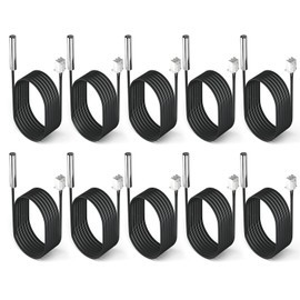 DROK 10K Temperature Sensor Probe, 10pcs 1 Meter Waterproof Temp Sensor Probe, Stainless Steel 3950 NTC Temp Sensor Probe, Digital Temperature Transmitter Extension Cable