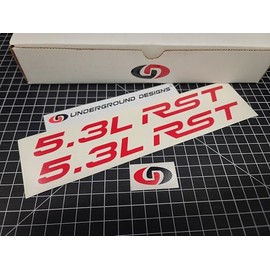 RST Hood Decals (2pk) Rally Sport Truck Stickers Fits 2019-2025 Silverado Tahoe Suburban (Gloss Red, 5.3L)