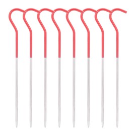 iBasingo 15cm /16.5cm Titanium Tent Pegs Camping Tent Stakes Ultralight Tent Nails Ground Pins Tent Hardware Outdoor Portable Elbow Metal Tent Hooks 8/12 pcs/lot (8 pcs/lot Ti4002P)