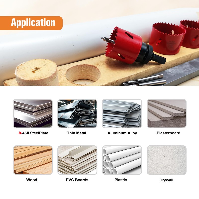 FEWELL 16PCS M42 Bi-Metal Hole Saw Kit with 8% Cobalt,