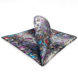 SHLAX&WING Floral Multicolor Silk Pocket Square Mens Hankies Hanky