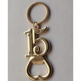 24 Set 15th Birthday Party Favors for Guests Bottle Opener Keychain Bulk Rhinestones 15 Souvenirs Gift Opener for 15 Wedding Anniversary Decor,Cheers to 15 Years (15th opener)