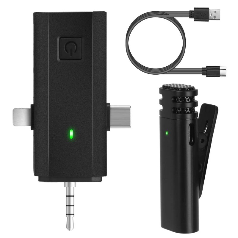 Wireless Microphone Clip On Omnidirectional Noise Reduction Live Streaming Equipment