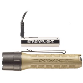 Streamlight 88615 PolyTac X USB 600-Lumen Multi-Fuel Professional Tactical Flashlight, Box, Coyote