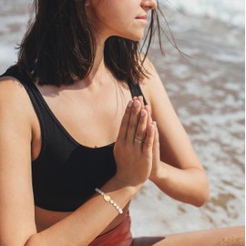 COAI Raw Citrine Crystal Bracelet for, Stone Beaded Bracelet, Moonstone Bracelet S