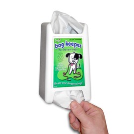 Gadjit Doodie (Dog Poop) Plastic Bag Keeper -- Dog Waste Bag Dispenser, Plastic Storage Unit that Holds 20+ Plastic Grocery Bags, Mount on a Wall or Store in a Drawer or Cupboard (White)