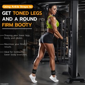 AOHO MOOON AOHO MOOON Comfortable Adjustable Ankle Straps for Cable Machines Women, Gym Workout Leg Straps, Ankle Cuffs for Glute Workouts, Foot Straps for Kickback, One Size Fit All with D Ring