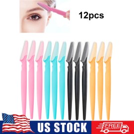 Unbranded 12 Pcs Eyebrow Razors Facial Hair Shaver Trimmer Face Hair Removal Safety Shaper