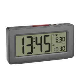 TFA 60.2563.10 Digital Radio-Controlled Alarm Clock Date Day of the Week 2 Alarm Times Time Zone