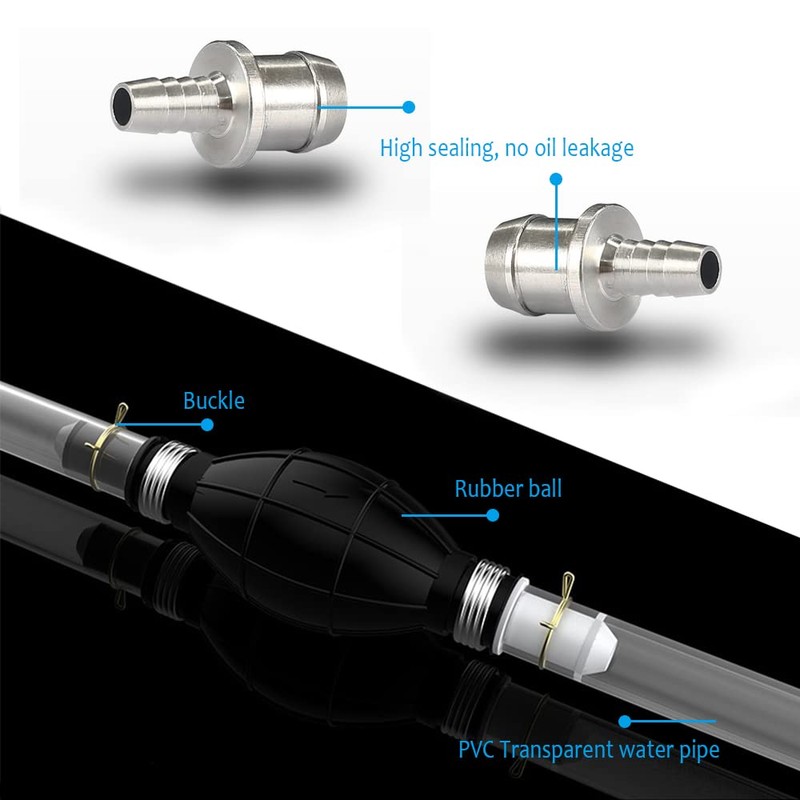 deemars Gasoline Siphon Hose, Gas Oil Water Fuel Transfer Siphon