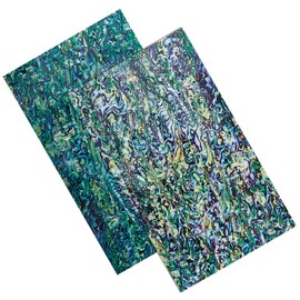GORGECRAFT 241x140mm 2Pcs Abalone Shell Stick Abalone Veneer Sheet Green Yellow Rectangle Imitation Shells Hand Stickers for Inlay Projects Craft Handmade Decoration with Backside Tape