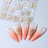2 Pcs Butterfly Nail Stickers 3D Butterfly Nail Decal Gold