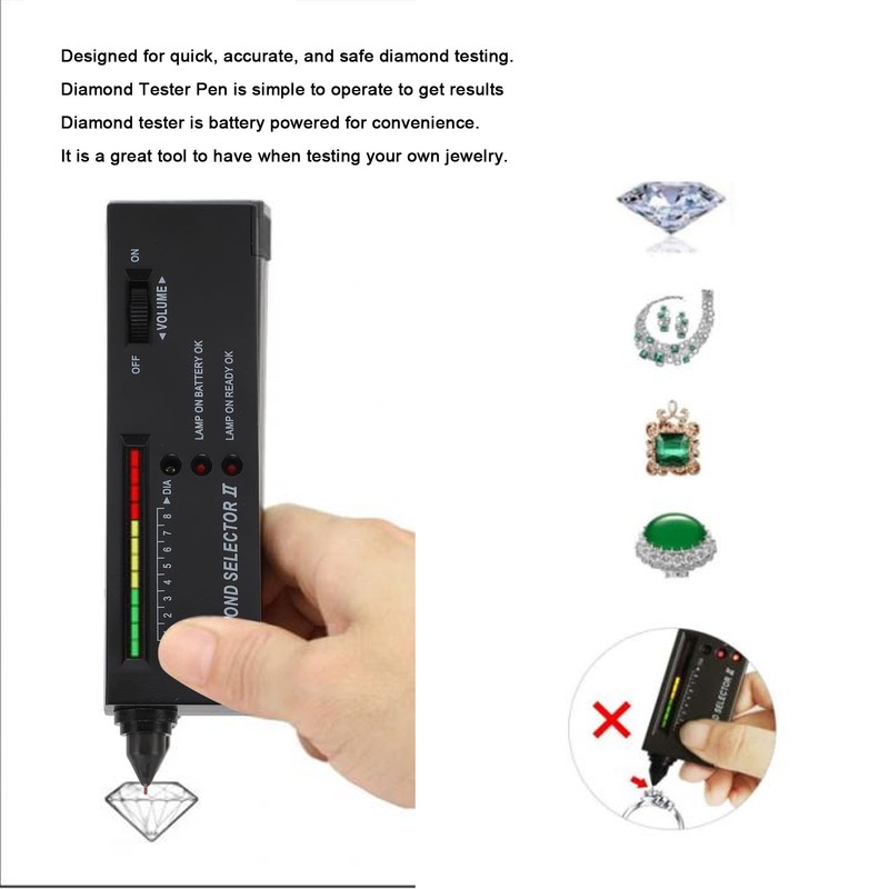 Diamond Tester Pen High Accuracy Jewelry Diamond Tester 60X Mini