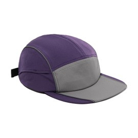 Clakllie Nylon 5 Panel Baseball Cap Flat Brim Running Cap Unisex Soft Short Brim Cap Quick Drying Snapback Caps Summer UV Protection Cap, ABC04-Purple
