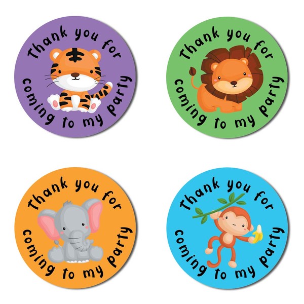 40mm Jungle Animals "Thank You for Coming to My Party"