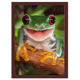 Poster Palooza 26x38 Jigsaw Puzzle Frame Kit - Kit Includes Puzzle Glue Sheets, Brown Wood Puzzle Frame, UV Acrylic, Backing, Hanging Hardware