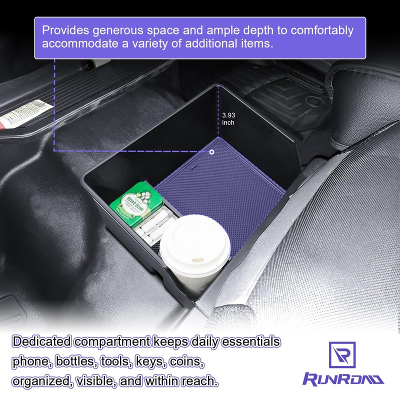 RUNROAD Center Console Tray for 2015-2026 Ford F150 /2017-26 F250