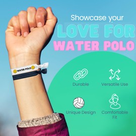 Water Polo Hair Ties Set – 5pc No-Crease Elastic Ponytail Holders with Water Polo Ball and Chevron Designs, Black Glitter Band, Accessories for Girls, Athletes, Teams, or Meet Day Gifts (orange)
