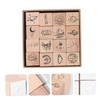 Operitacx 16pcs DIY Wooden Seal Stamp Set for Scrapbooking Photo