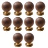AENZOOY 10 Pack Walnut Wood Sphere 1.18 Inch (30mm) Copper