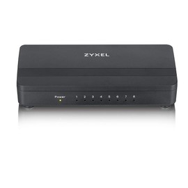 Zyxel 8-Port Gigabit Ethernet Switch for Gaming and Media, Lifetime Protection, UK Plug [GS108S]