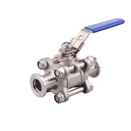 SHERICH Vacuum KF16 Ball Valve 304 Stainless Steel Clamp High Vacuum Fast Ball Valve Blue Handle With Locking Device (KF16)