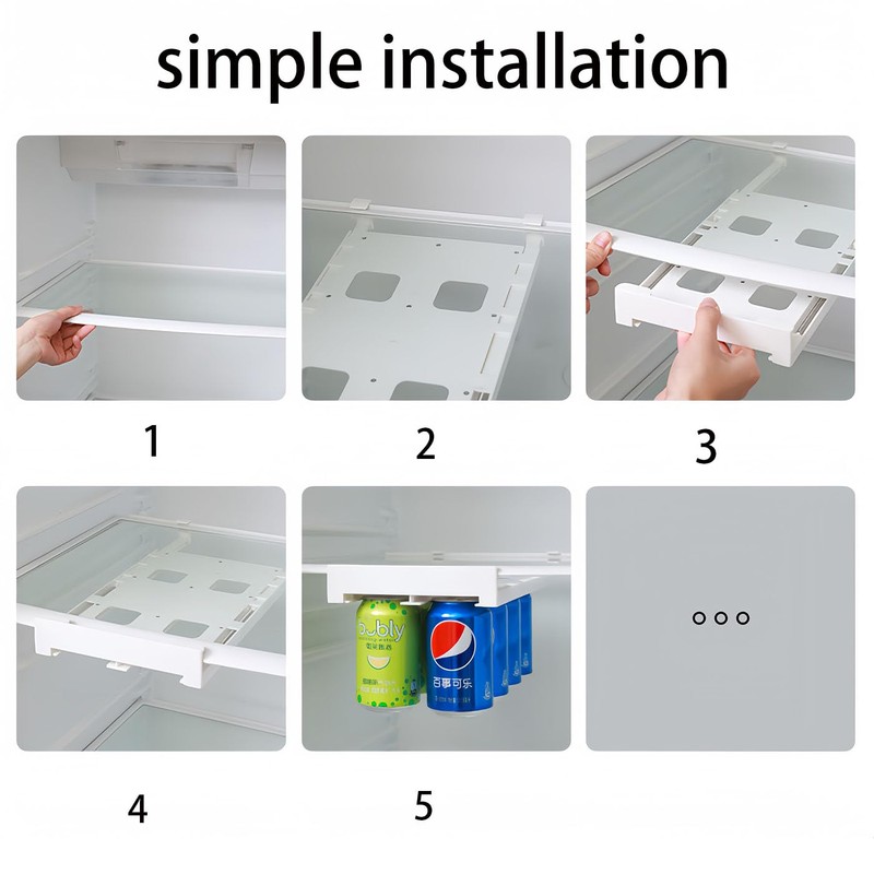 HOMTERN 2-Pack Fridge Organisers,kitchen Drawer Organiser,Beverage Storage,Refrigerator Drink Storage,Effective Space-Saving
