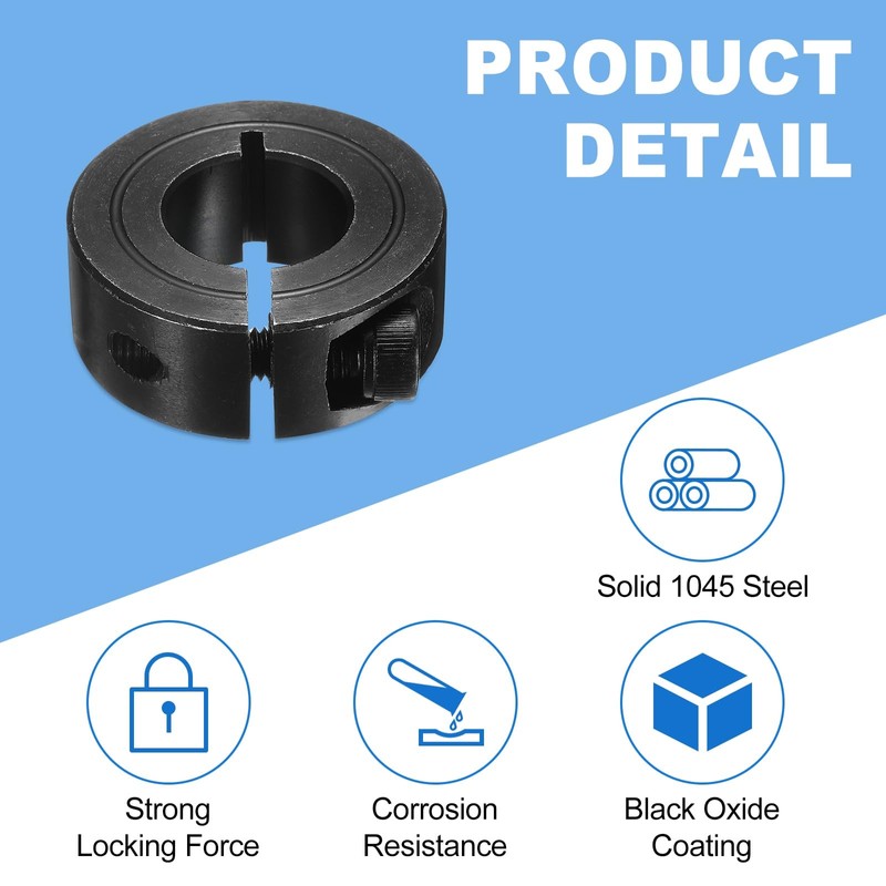 uxcell 2Pcs Single Split Shaft Collar, 16mm Bore One Piece
