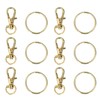 100PCS Gold Lobster Claw Clasp with Key Rings Rustproof Metal