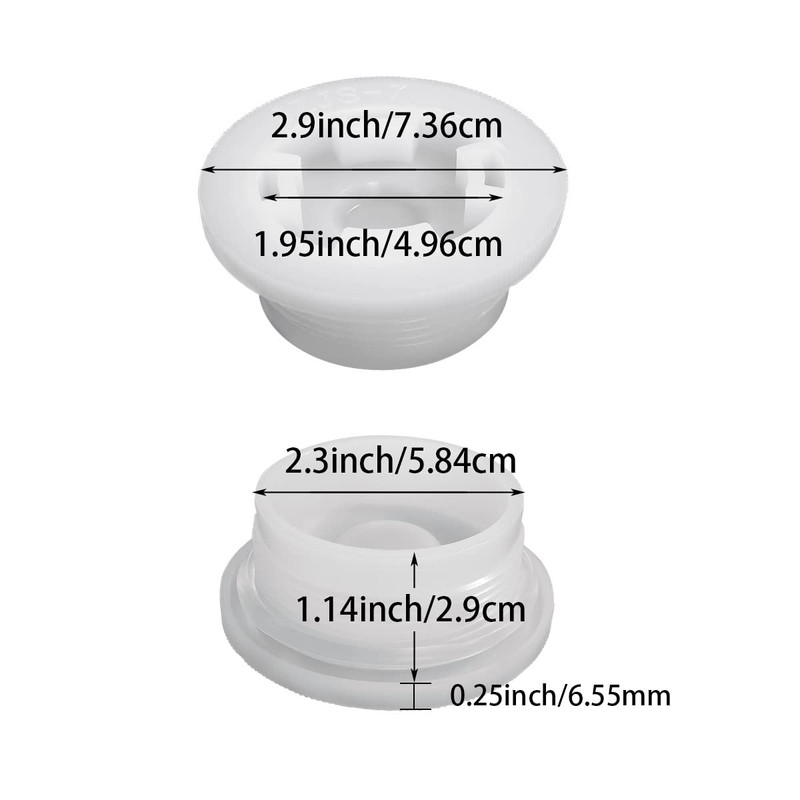 Bung Caps 2 inch Poly Plug with Gasket 5 Pieces