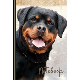 Rottweiler Notebook: Cute Rottweiler Lined Journal, The Perfect Novelty Rottweiler Gift for a Dog Lover or Pet Owner - Black