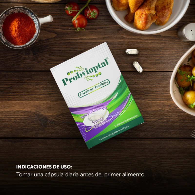 Probvioptal Probióticos Y Prebióticos 60 Cápsulas Sabor Sin Sabor
