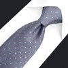 SHLAX&WING Men's Necktie, Gray, Blue, Dot, Men's Silk Business, 8cm