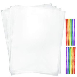 Lot45 Large Clear Treat Bags with Ties 200-Pack - Clear Cookie Bags, Treat Pouch Bag, Large Bakery Bag - 9x12 Inch