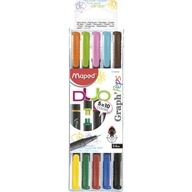 Maped Graph'Peps Duo Fineliners - 10 colours (Pack of 5)