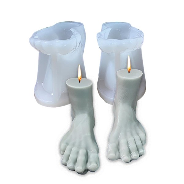 Tone Fun 3D A Pair of feet Candle Silicone Molds