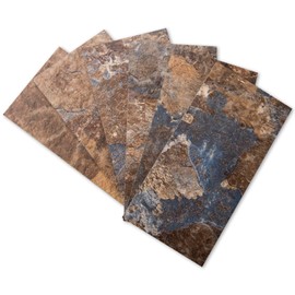 Art3d 102-Piece Peel and Stick Tile Backsplash for Kitchen Bathroom, 3in. × 6in. Stick on Subway Tile Rust Slate