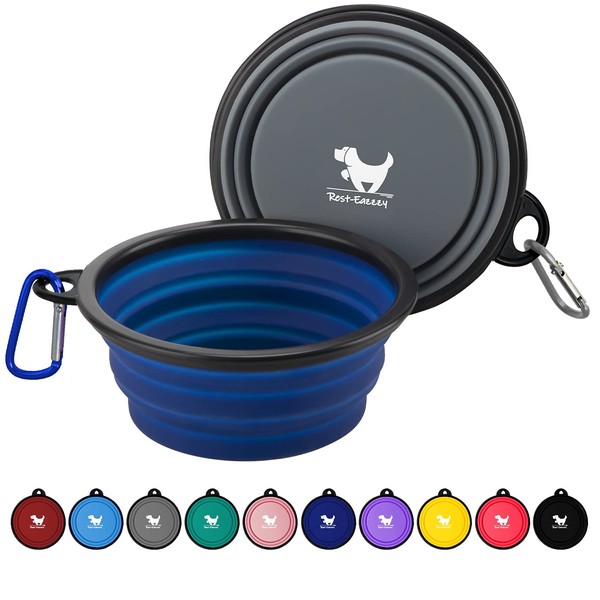 Rest-Eazzzy Large Collapsible Dog Bowls for Travel, 2-Pack Dog Portable