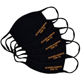 USS George Washington CVN-73 Adult Black Face Mask 100% Cotton/Washable Reusable/Nimitz Class Aircraft Supercarrier