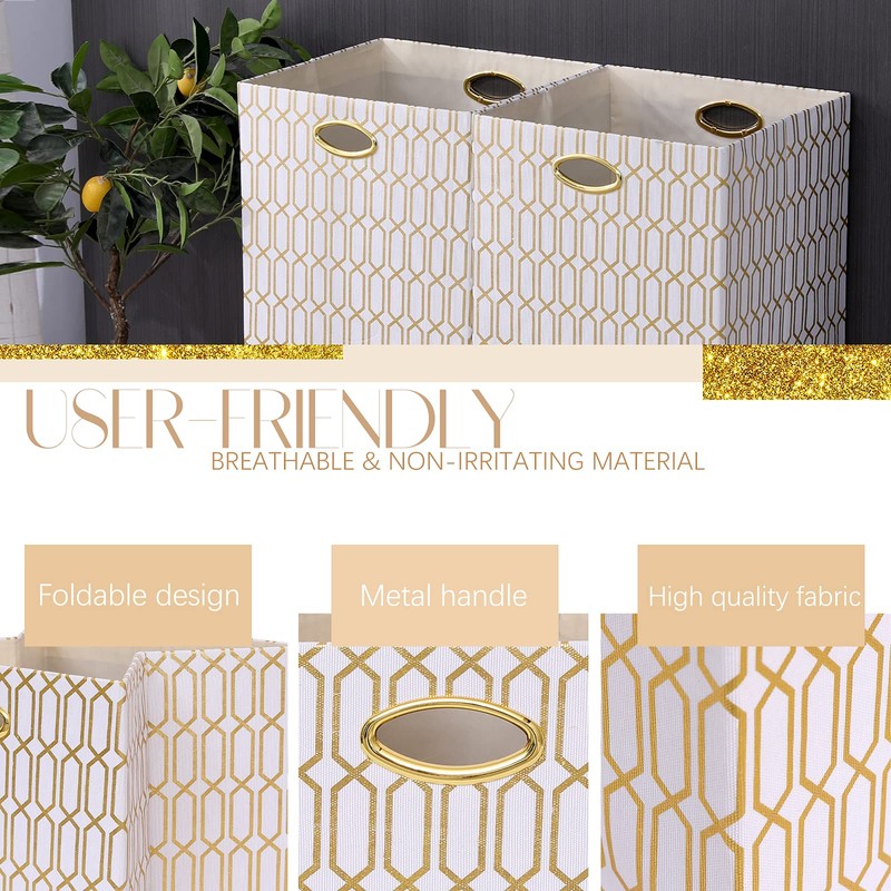 13×13×13 Storage Cube Bins, 13 Inch Foldable Fabric Storage Cubes